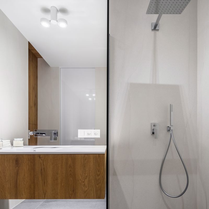 Shower with Minimalist Fixtures